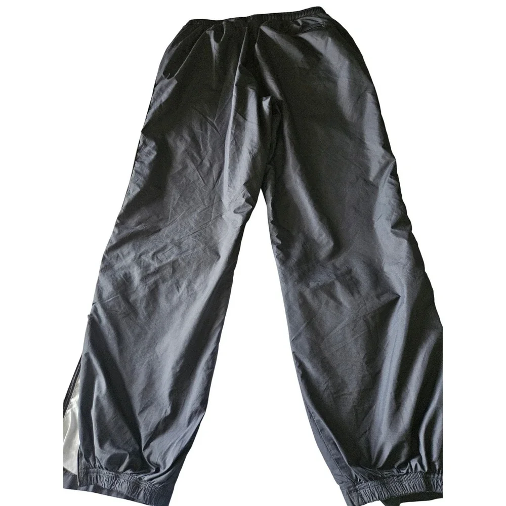 Nike Team Rugged Track Pants Womens L Black White Pipin‎ Zip Cuffs Vintage Y2K